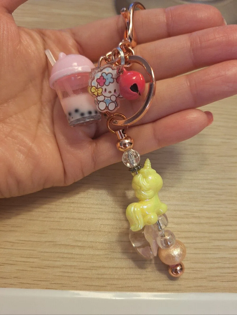 Kitty Bell Unicorn Sparkle Star Colorful Keychain Bag Charm Zipper Pull New